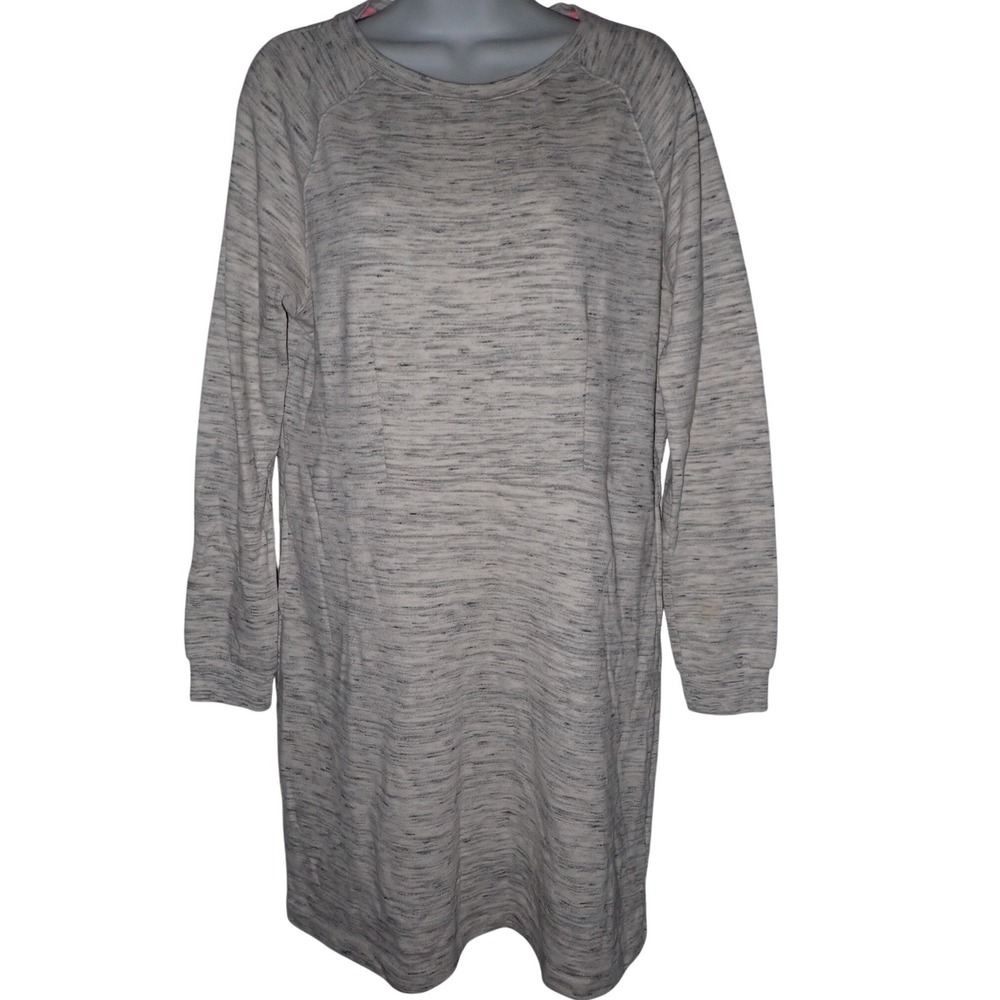 Betsey Johnston Heather Sweatshirt Tunic Dress Women L Gray‎ Long Sleeve Casual